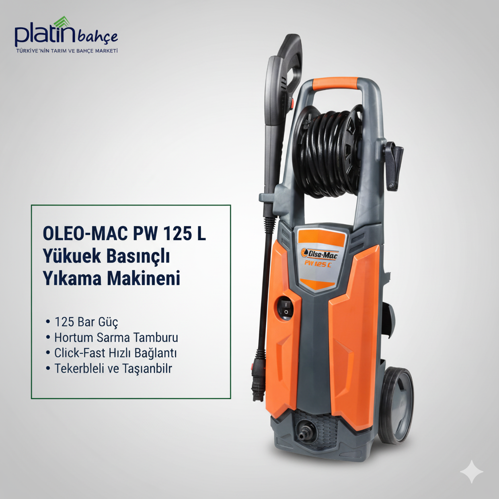 Oleo-Mac PW 125 C Basınçlı Yıkama Makinesi 150 Bar