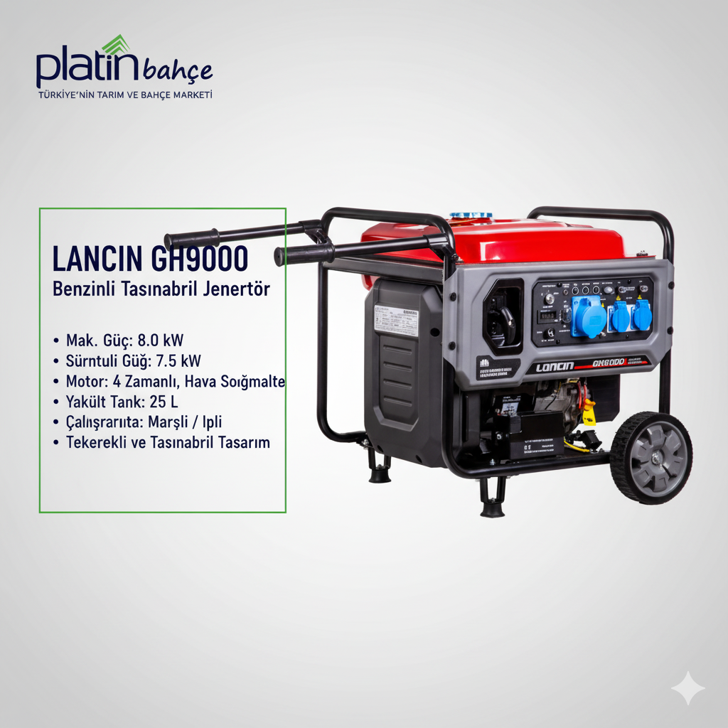 LONCIN GH9000i EUR5 Jeneratör 7,5 kW invertör Benzinli