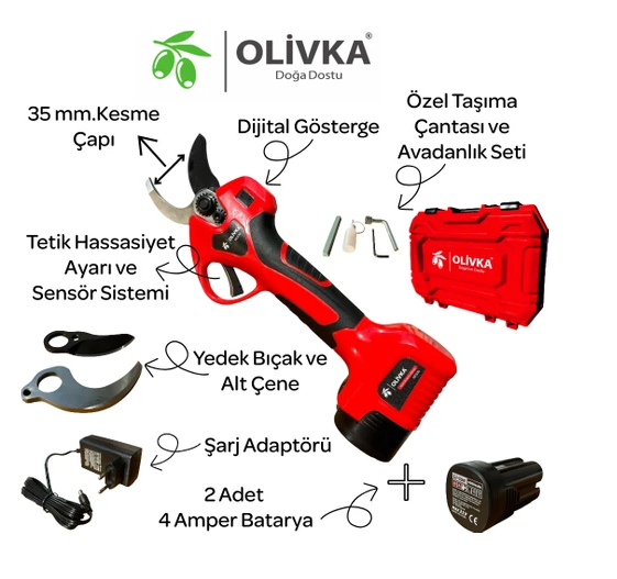 Olivka AES30 35 Mm. Akülü Budama Makası