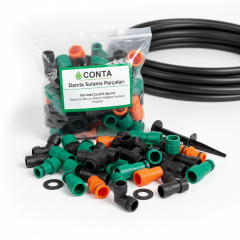 Conta 100 Ad. Damla Sulama Parçası Aparatı Damlama Borusu Hortumu Parçası Ekleme Bağlantı Parçaları