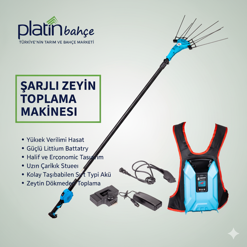 Koham KH-OS1850A Eğik Tip Sırt Akülü Zeytin ve Meyve Hasat Makinesi